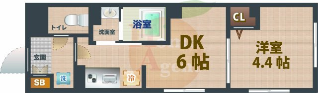 【間取り】 | GRANPASEO中野Ⅲ | 1DKのお部屋です。
