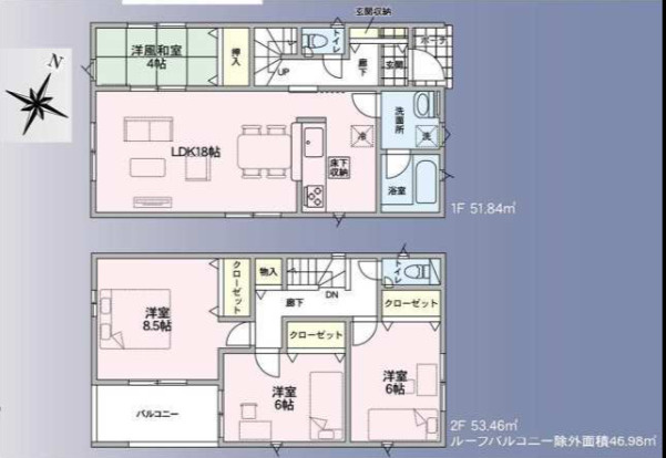【新築戸建て】秋田市牛島西　第8の間取り