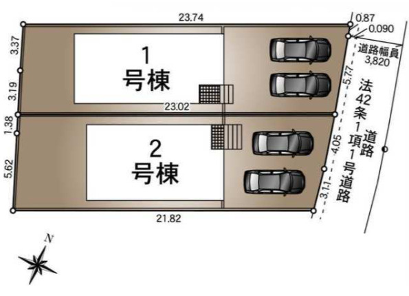 【新築戸建て】秋田市牛島西　第8の区画図