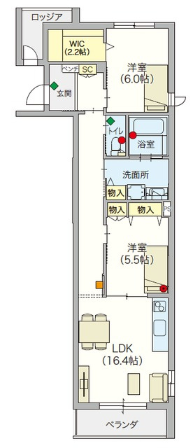（シニア限定）ヘーベルヴィレッジおおたかの森の間取り|シニアの方が安心して生活が出来る設備が揃っております。