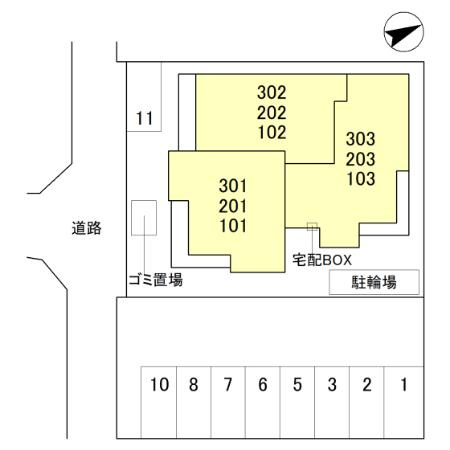 グランデール鳳の区画図