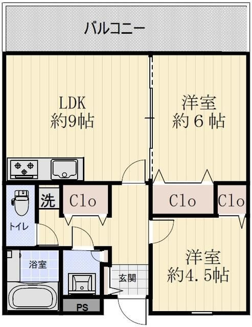 ユーコート新丸子Ⅱの間取り|間取りです。