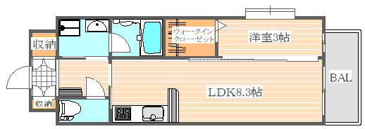 ネストピア博多シティの間取り|使いやすい間取りです。