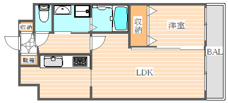 レジディア博多東の間取り|使いやすい間取りです。
