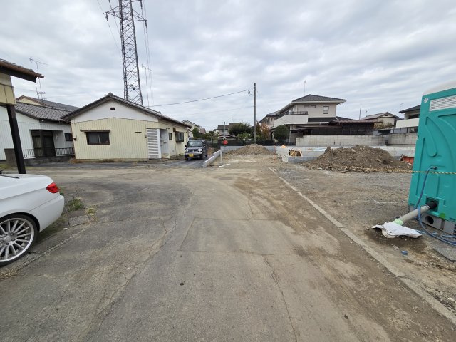 新築　太田市由良町第6　1号棟　Cradle Gardenの前面道路含む現地写真|現地写真　東側前面道路幅員約5ｍ