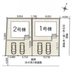 クレイドルガーデン若草第5　2号棟の区画図