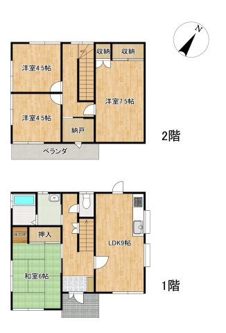 山口市泉町　戸建ての間取り|現況の間取り図です