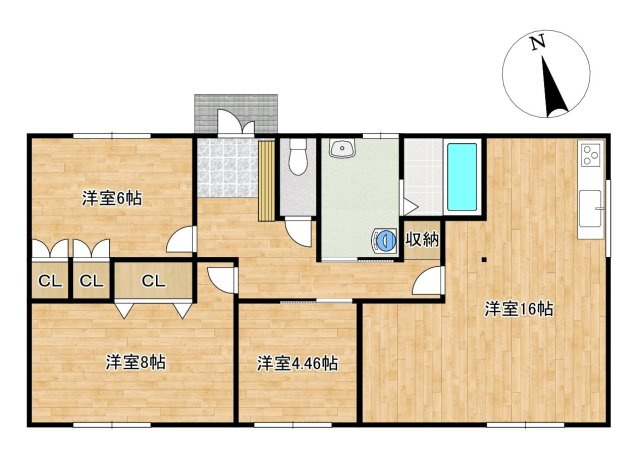 山口市平井　戸建ての間取り|【現在リフォーム中】リフォーム後の間取り図です。間取り変更を行い、木造ならでは心やすらぐ住まいを目指しています。