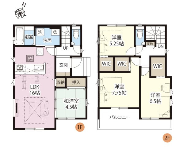 【間取り】 | 川越市的場38期　グラファーレ　新築戸建　全10棟　8号棟