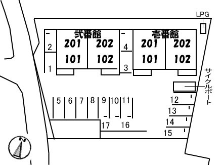 プリムベールジョウトウ　イチバンカンの区画図