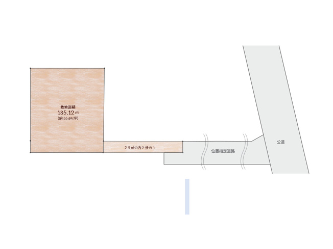 【土地図】 | 麻溝台売地 | 土地の形状・寸法・接道を示した図です。現況と異なる場合は現況を優先します。高低差や日当たり、境界標の位置、周辺環境は現地でご確認いただけます。見学・資料請求はお気軽にお問い合わせください。