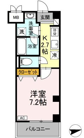 【間取り】 | GLOIREMANSION | システムキッチン付き！１Ｋのお部屋です！