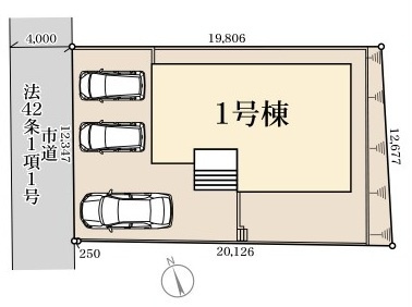 第3　石岡市山崎　新築戸建ての区画図|区画図です♪