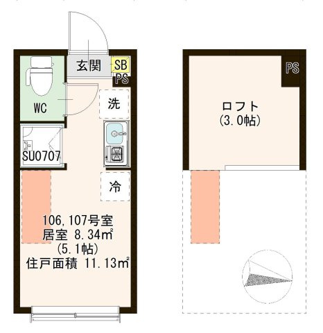 【間取り】 | シェ　ル　サンキエム　東向島