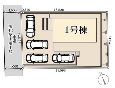 第4　石岡市山崎　新築戸建ての区画図|区画図です♪