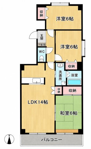 ヴィラ横尾の間取り|別号数タイプ