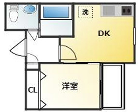芦屋市大桝町の賃貸マンションの間取り