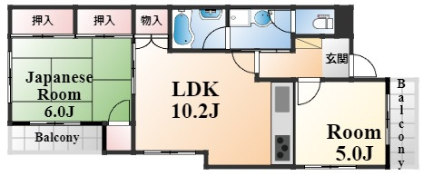 神戸市東灘区住吉宮町６丁目の賃貸マンションの間取り