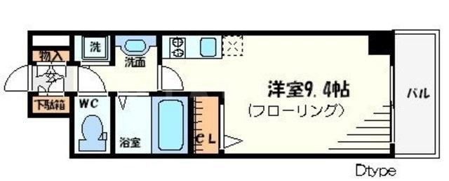 クリスタルグランツ北堀江の間取り|クリスタルグランツ北堀江　開放感ある間取り