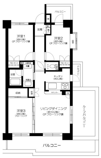 【間取り】 | コスモ平井シティフォルム