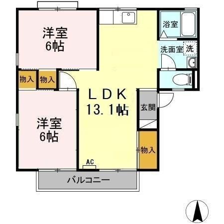 岩崎ハイツ　Bの間取り