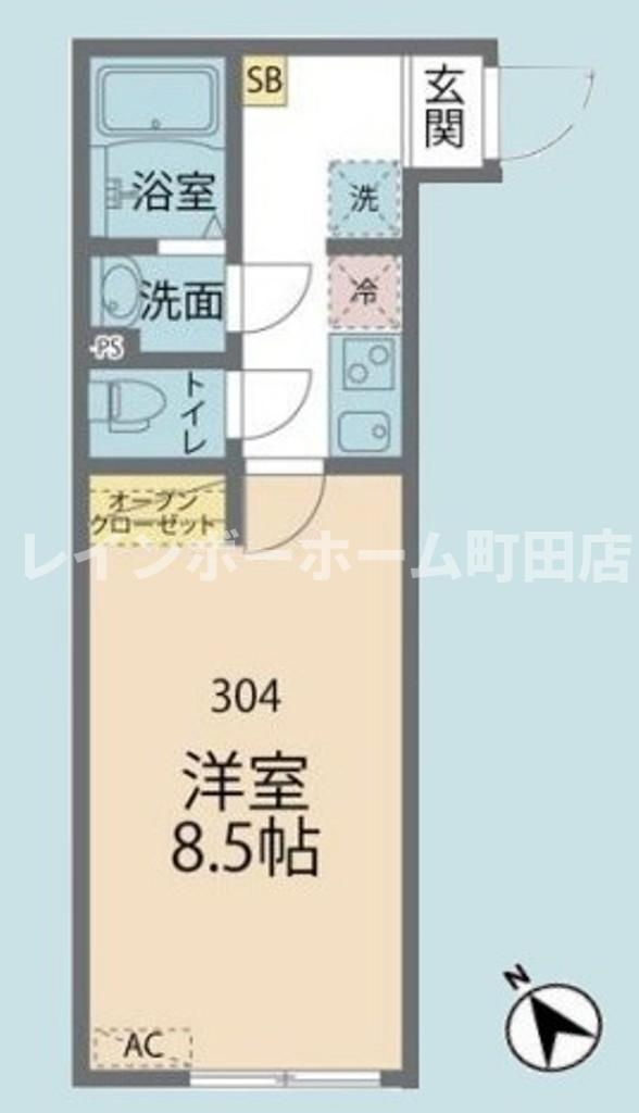 カインドネス小田急相模原南※初期費用分割あと払いサービス利用可能物件の間取り
