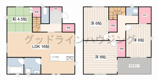 西脇市郷瀬町戸建の間取り