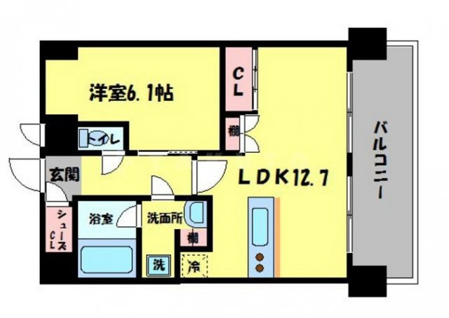 スプランディッド難波Ⅱの間取り|スプランディッド難波II　開放感ある間取り