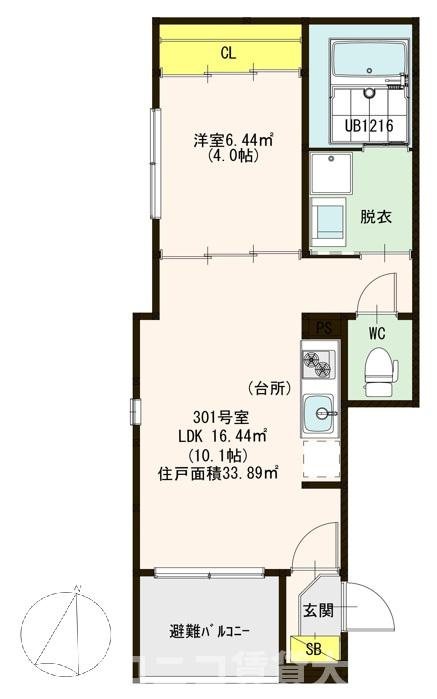大阪市鶴見区放出東２丁目のアパートの間取り