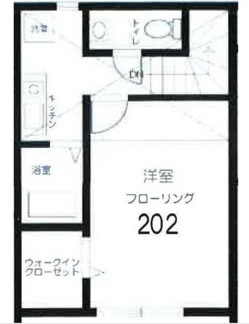ROW HOUSE上馬　オートロック　ネット無料　最上階の間取り
