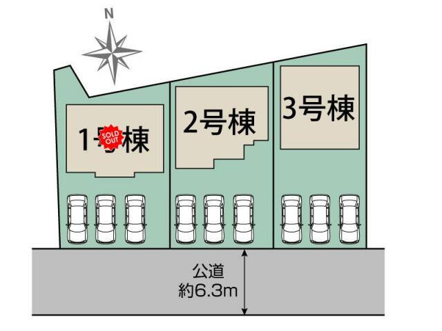 新築戸建て・仲介手数料無料）津島市永楽町１丁目３棟／１期３号棟の区画図|津島市永楽町1丁目3棟 区画図