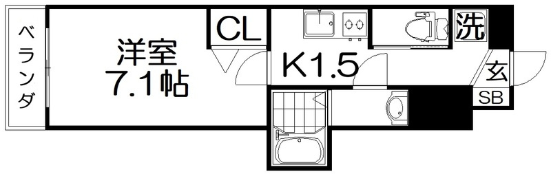 L-IDEA　MINAMIHORIE（リデア南堀江）の間取り