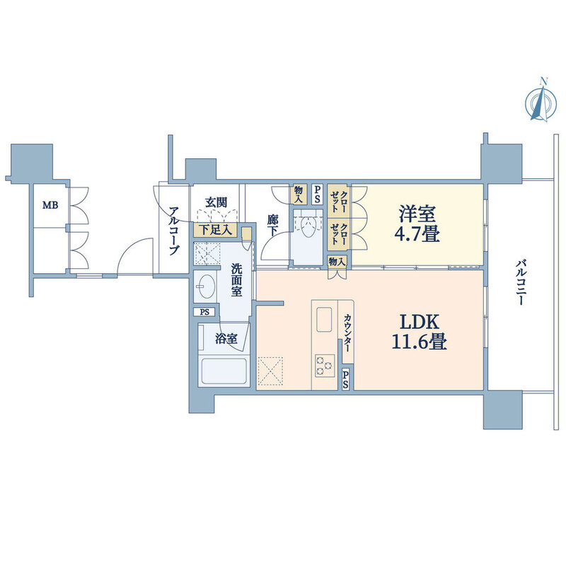 ロジュマンタワー梅田の間取り