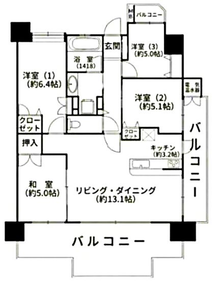 【間取り】 | ヒューマインド美野島並木通り | 家族構成やライフスタイルに合わせやすい、魅力的な間取り☆