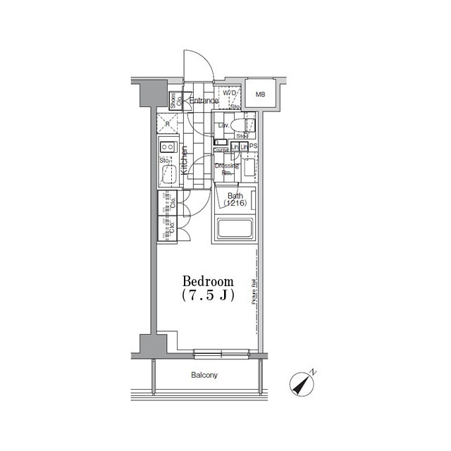 ＯＮＥ　ＲＯＯＦ　ＦＬＡＴ　ＴＳＵＫＩＳＨＩＭＡの間取り