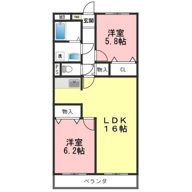 関市東新町５丁目のアパートの間取り