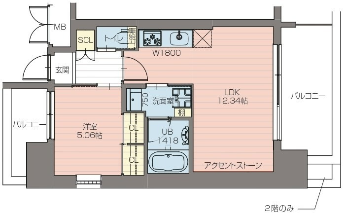 プレジオ阿波座2-8Fの間取り
