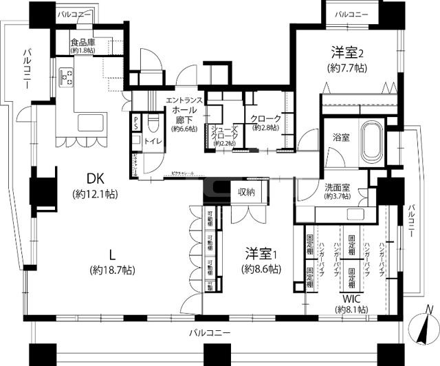 【間取り】 | ライオンズタワー赤坂けやき通り