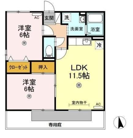 【間取り】 | セジュール鋪倉２