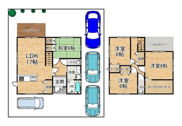 磯城郡川西町結崎　一戸建の間取り