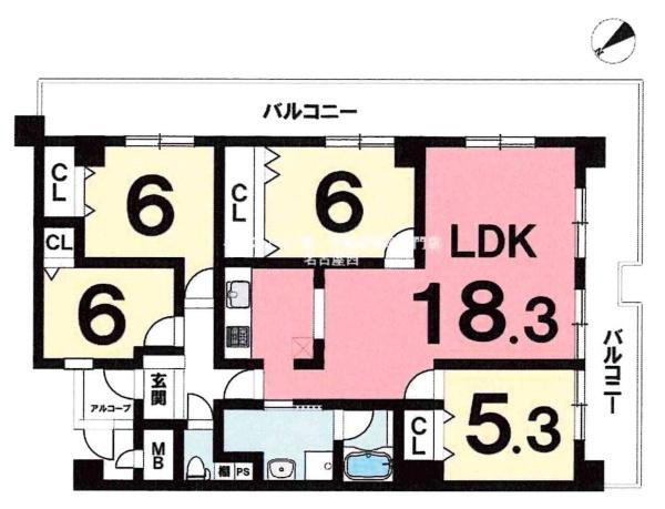 キングスコート六名公園の間取り|間取り図です