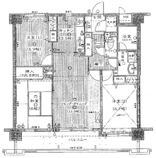 サンアメニティ北岡崎駅の間取り|間取り図です