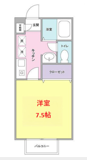 【間取り】 | カーサ寿 | 洋室7.5帖です　・インターネット使用料無料