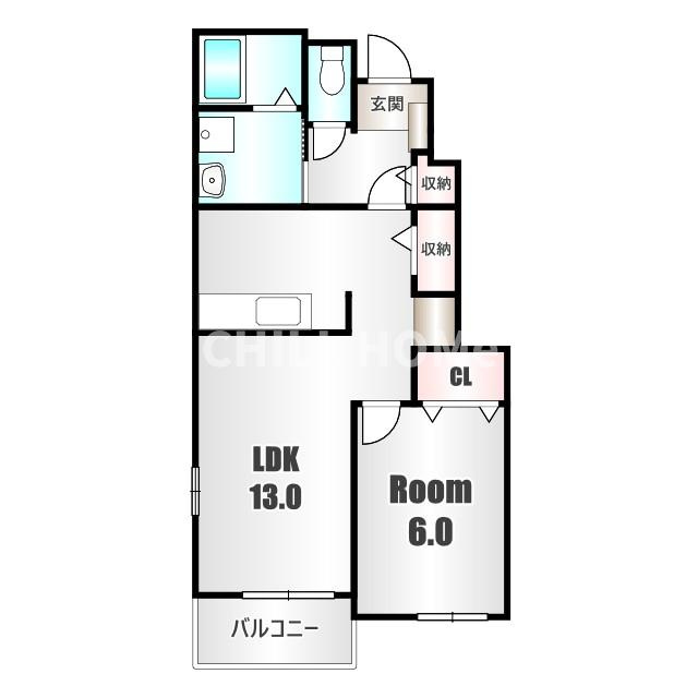 ロビン　Ｂの間取り|当社、チルホームのHPもご覧ください(^^)/物件情報多数♪