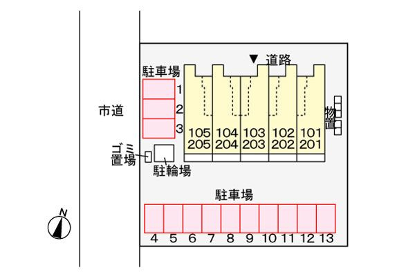 トレフル　Ｍの駐車場