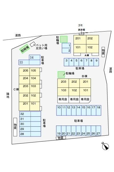 アクアスクエア　Ｃの駐車場