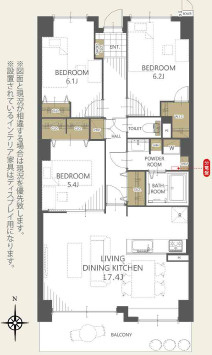 ライオンズマンション鈴蘭台3番館の間取り|間取り図