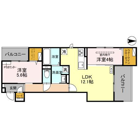 Ｄ-ｒｅｓｉｄｅｎｃｅ東太田の間取り