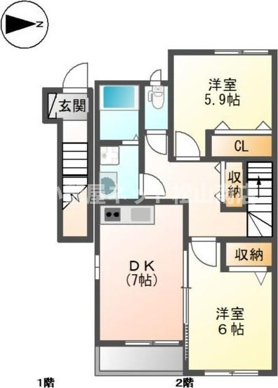 【間取り】 | ヴィラ田中B