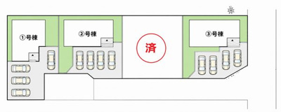 【区画図】 | ☆☆☆新築分譲　いわき市小名浜林城第2　長期優良住宅　全３棟！！　 | 全体区画図です！
